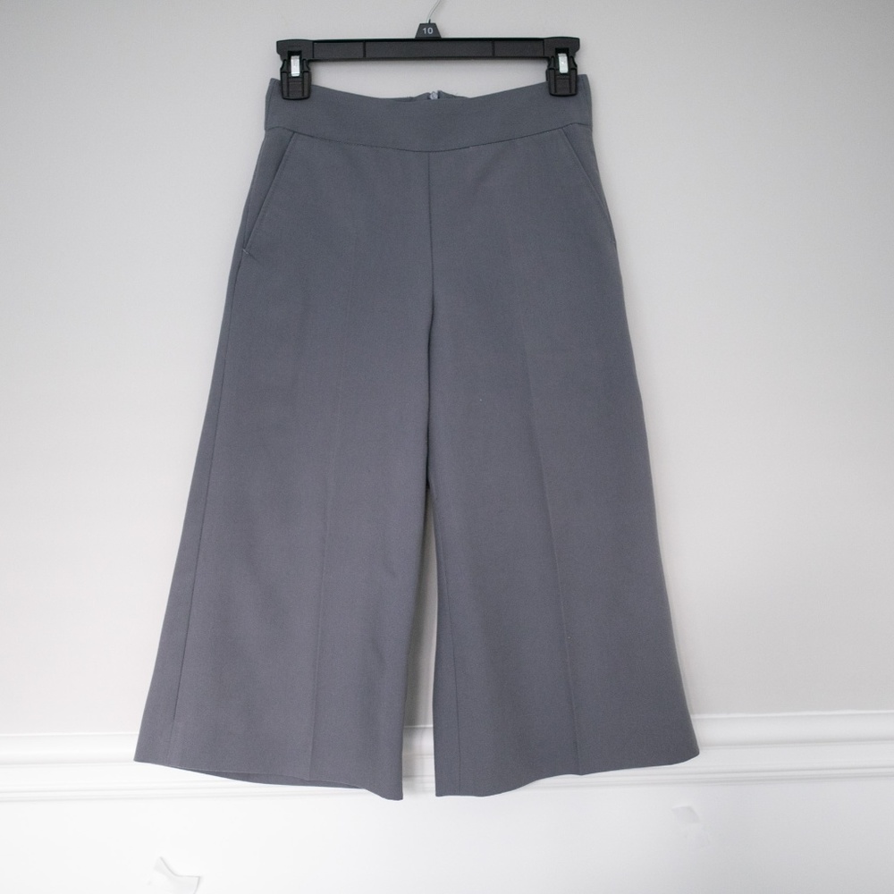 . Gray culottes wide leg pants